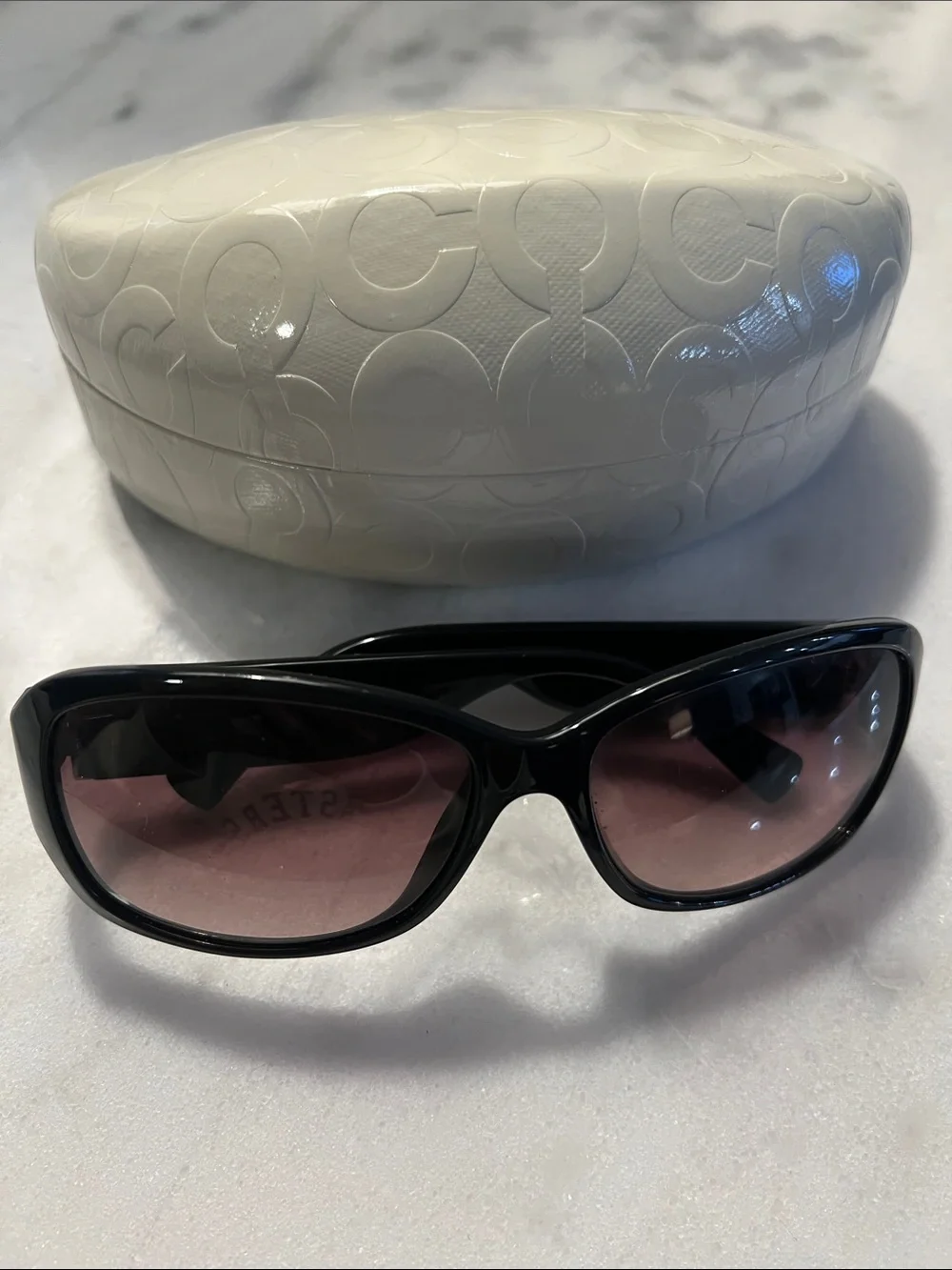Coach Megan S427 Black & Gold Sunglasses & Case